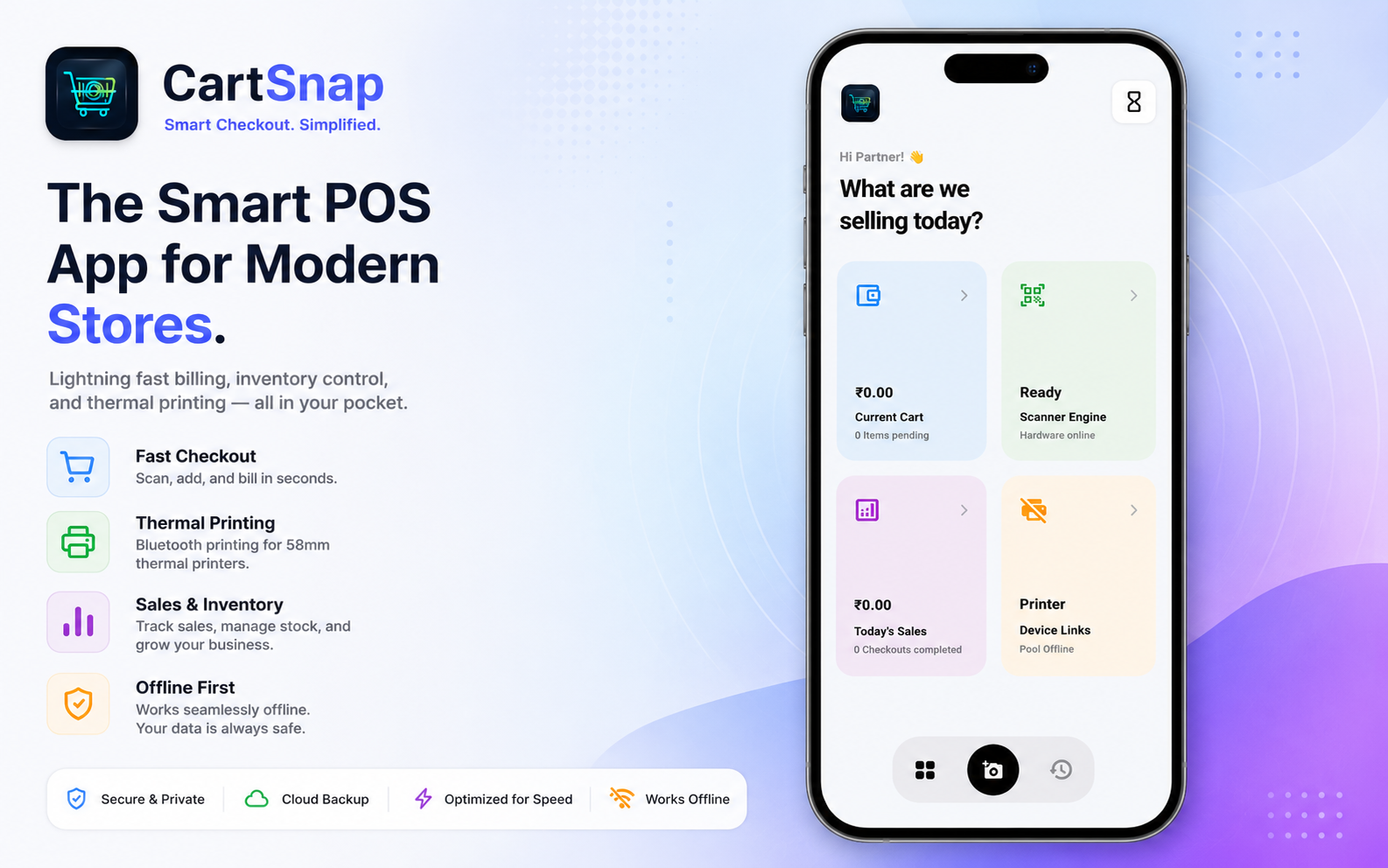 CartSnap App POS interface